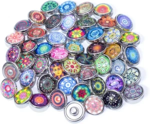 Glas Aluminium 12mm Click Button Schmuck Charms Set 30 Stück - Exotische - Bild 1 von 6