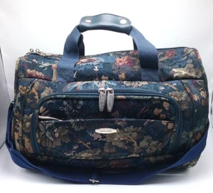 Vintage Pierre Cardin Canvas Floral Tapestry Duffle Bag Travel Carry On Luggage - Picture 1 of 16