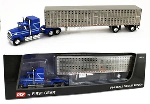 DCP 1:64 *BLUE* FORD LTL 9000 Aerodyne WILSON PSAL Stockmaster Livestock Trailer - Picture 1 of 10