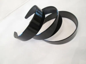 SET MIT 3 EINFARBIGEN SCHWARZEN STIRNBÄNDERN - BRANDNEU - EINHEITSGRÖSSE PASST DEN MEISTEN - Bild 1 von 9