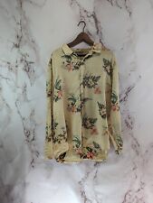 Tommy Bahama Shirt Mens XL Linen Floral Button Up Long Sleeve Pocket Tropical 