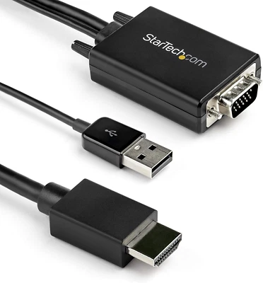 Cavo Adattatore Da VGA a HDMI Da 2 M, Alimentazione via USB, 1080P -Convertitore - Immagine 1 di 4