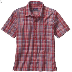 Patagonia Men’s Red Multi Check Puckerware Outdoor Shirt Sz-XL - Picture 1 of 8