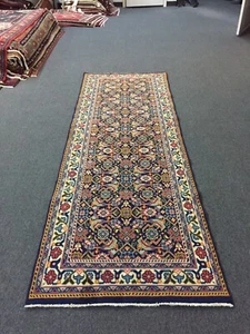 On Sale S.Antique Hand Knotted Vintage Village Geometric Area Rug 3'x8'8",#26419 - Imagen 1 de 12