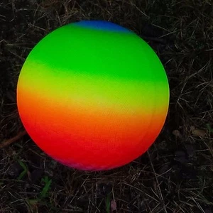Rainbow Neon Colors Eight Inch Outdoor Playground Ball 8 " - Imagen 1 de 3