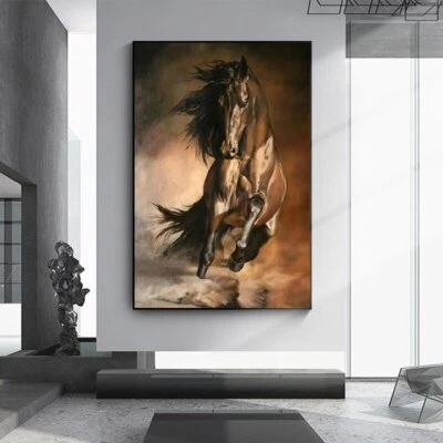 Running Horse Canvas Painting Print Art Mural Canvas Wall Art Home Decor Posters - Image 1 of 4