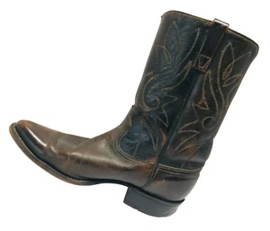 Acme Circle A Mens 10.5D Western Boots USA Cowboy Brn Tooled Leather Ranch Work - Picture 1 of 9