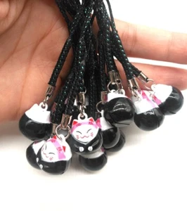 New 60 pcs Cartoon Cat Jingle Bells Lanyard DIY Making Accessories keychians - Picture 1 of 1