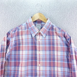 Camisa Brooks Brothers Regent a cuadros con botones para hombre talla L Preppy Carrer - Imagen 1 de 7