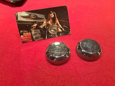 1986 Honda Shadow VT 1100C Front Fork Air Fill Caps Cap Covers OEM - Image 1 of 4