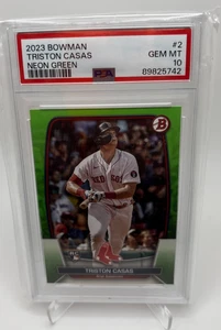 Tristan Casas 2023 Bowman Green Parallel Rookie RC/399 Boston Red Sox PSA 10 - Foto 1 di 3