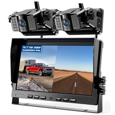  Magnetic Wireless Backup Camera Kit with HD1080P 10” DVR 10 Inch-2 cameras - Image 1 of 4