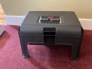 Vintage Rubbermaid Gray Roughneck Step Stool Toolbox W Tray Tote 🔥❤️ - Picture 1 of 10