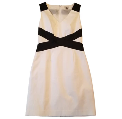 Worthington Black White Dress Size 10 Sleeveless Sheath Lined Zip Up Event Date - Image 1 of 4