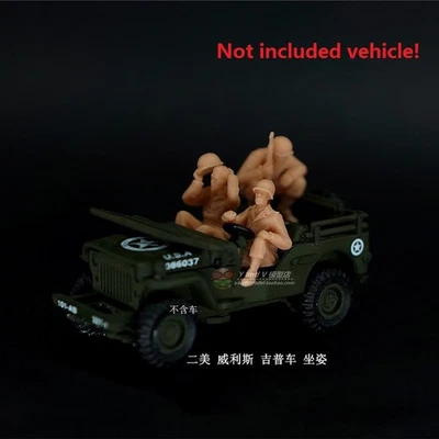 3D printed 1/72 WW II US "Armored vehicle driver/passenger" 3 man group model - Image 1 of 2