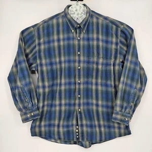 Vintage Windsor Shirt Mens Large Button Down Plaid Cotton Twill L9ng Sleeve L - Picture 1 of 10
