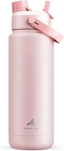 Botella de agua aislada de acero inoxidable de 32 OZ con tapa de pajita y boquilla - Algodón C - Imagen 1 de 34