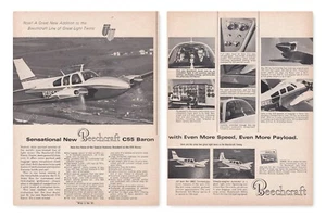 1966 Beechcraft C55 Baron Flugzeug Anzeige 14.03.2023a - Bild 1 von 1