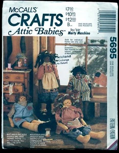 Vtg FF ATTIC BABIES Aggie & Argus 17½" Girl / Boy DOLL & Clothes Sewing PATTERN - Picture 1 of 2