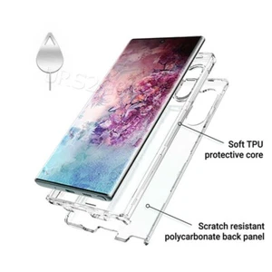 Shock Absorbing Silicone Case Clear Back PC Hard Cover f Samsung Galaxy Note 10 - Picture 1 of 1