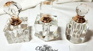 OLEG CASSINI Sparkling Crystal Perfume Bottle ROSE 4 Laser Engraved Signature - Picture 1 of 7