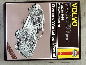 HAYNES OWNERS WORKSHOP MANUAL VOLVO 740 & 760 1982-1986 (1258) petrol - Picture 1 of 2