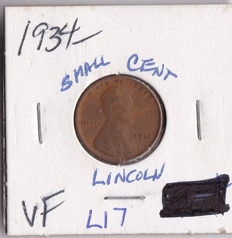 1934 Lincoln Cent L17 Cover