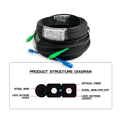 SC APC SC UPC FTTH Drop Cable G657A Simplex Outdoor Fiber Patch Cord 100m~500m - Image 1 of 4