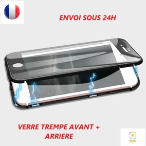 COQUE MAGNÉTIQUE INTÉGRAL 360 POUR IPHONE 6/6S/6S+/7/7+/8/8+/X VERRE TREMPE - Zdjęcie 1 z 8