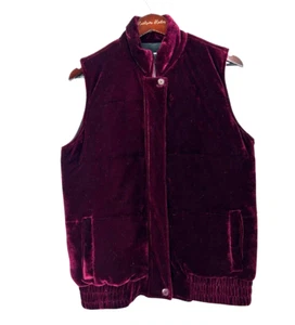 Anthropologie BB Dakota Damen Gr. S Widerrist Samt gefütterte Weste weinrot bordeaux R - Bild 1 von 12