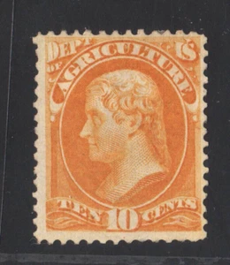 O5 Agriculture 10c Yellow 1873 CBN Continental Bank Note Co. Official Use Stamp - Picture 1 of 3