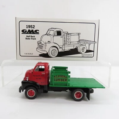 First Gear 1952 GMC Half Rack Stake Truck H. T. Randall Lumber Diecast 1/34 - Image 1 of 4