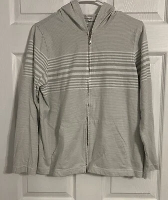 Vestido Granero Mujer Cremallera Completa Capucha Rayas Blanco y Verde Claro Chaqueta Mediana  Foto 1 de 4