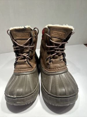 Botas de nieve Nautica Danube para niños pequeños plantillas peludas marrones - talla 12Y juvenil Foto 1 de 4