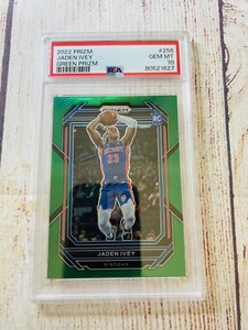 2022-23 Panini Prizm Jaden Ivey Green Prizm PSA 10 #256 RC Rookie Card
