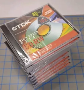 10 CD-RW dati ad alta velocità TDK 74 minuti per scrittori di computer - Foto 1 di 3