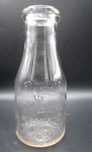 Nash's Dairy, Pint Milk Bottle, Embossed, Reed City, Michigan, RMB Collectable - Picture 1 of 6