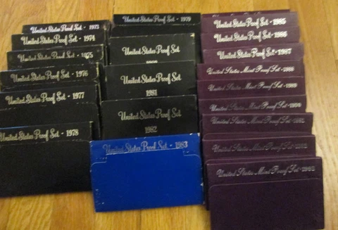 1973 - 1993 Proof Sets U.S. Mint 21 Proof Set S San Francisco Mint with COA Cover