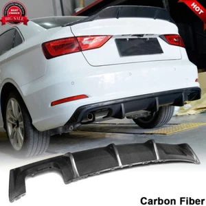 For Audi A3 8V 2014-2016 Carbon Fiber Rear Bumper Diffuser Lip Spoiler Body Kit - Bild 1 von 12