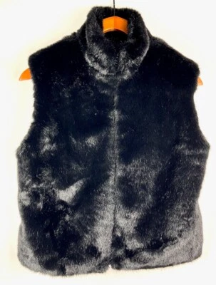 Chaleco para mujer Cejon de piel sintética negro forrado con cremallera frontal talla M Foto 1 de 4