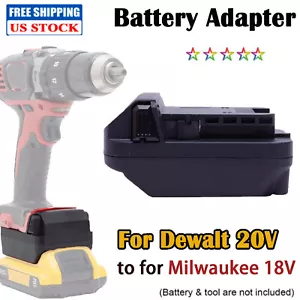 Battery-Adapter For Dewalt 20V Max Li-ion Battery to for Milwaukee 18V Tools US - Picture 1 of 10