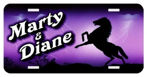 Horse Lightning Purple Personalized Monogrammed License Plate Custom Car Tag - Bild 1 von 9
