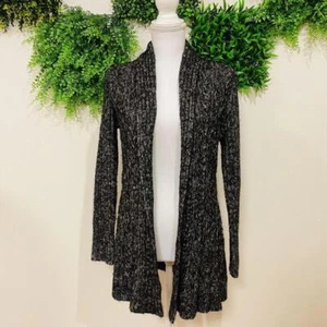 Burberry Long Cardigan Black/Silver Women's Size S/US Size XS - Picture 1 of 9
