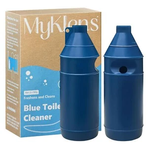 2 Bottles Toilet Bowl Cleaner Tablets, Auto Clean, Blue, Long-Lasting Effec - Picture 1 of 8