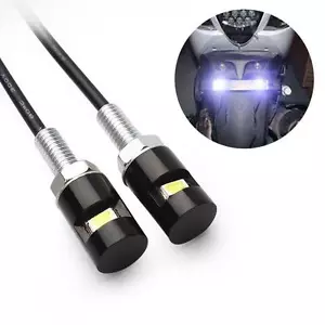 2 x Nummernschild Schraube/Schraube LED weiße Lichter Auto Motorrad - Bild 1 von 5