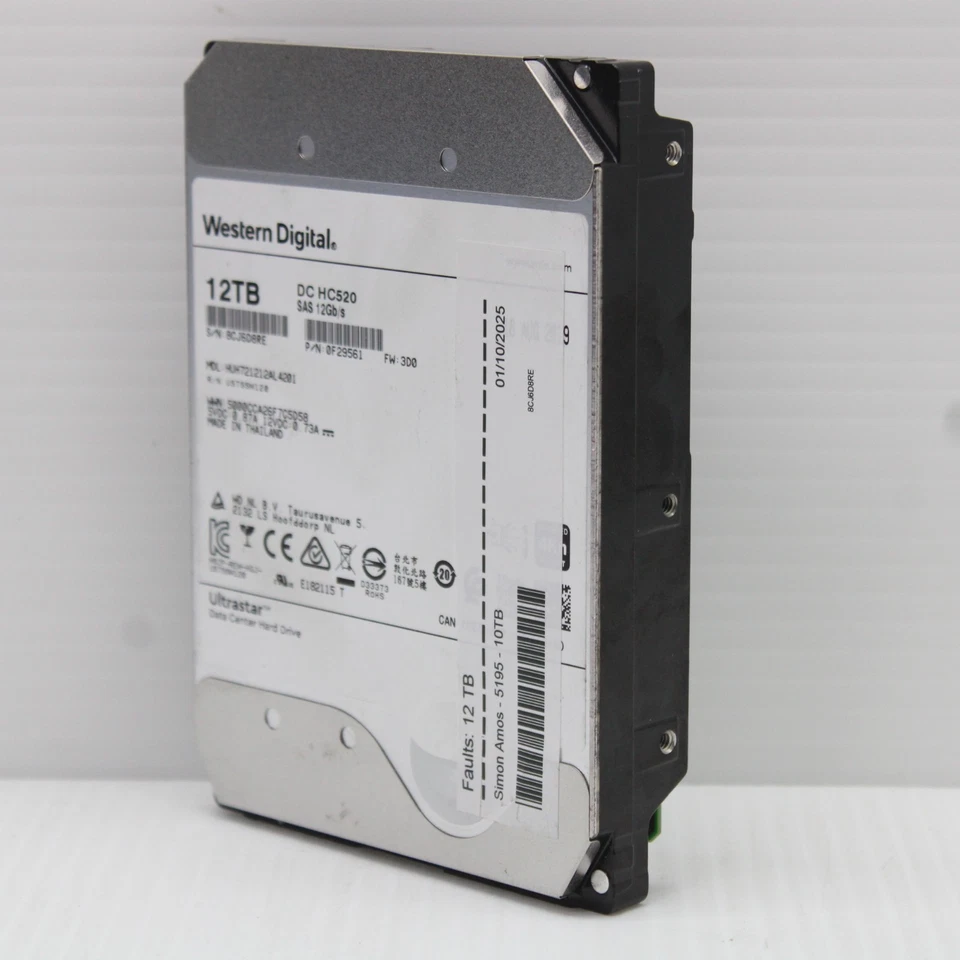 Western Digital Ultrastar He12 0F29561 12TB 7200RPM HDD 256MB Cache - Image 1 of 4