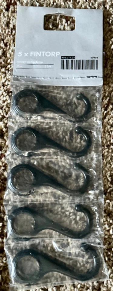 Новый 5 Ikea FINTORP черный 2 3/4» крючки Carina Bergs - Изображение 1 из 1