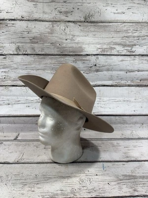 VTG Imperial Merino Beige Tan Western Cowboy Men's 100% Wool Hat Cap READ 7 1/8 - Image 1 of 4