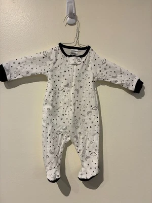 Nuevo sin etiquetas Gerber Onesies White Moon & Stars Sleeper - Recién nacido (Nuevo en caja) Foto 1 de 3