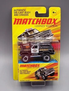 "MATCHBOX" **LESNEY EDITION** '89 CHEVY BLAZER SHERIFF POLICE w/ METAL BASE MOC - Picture 1 of 3